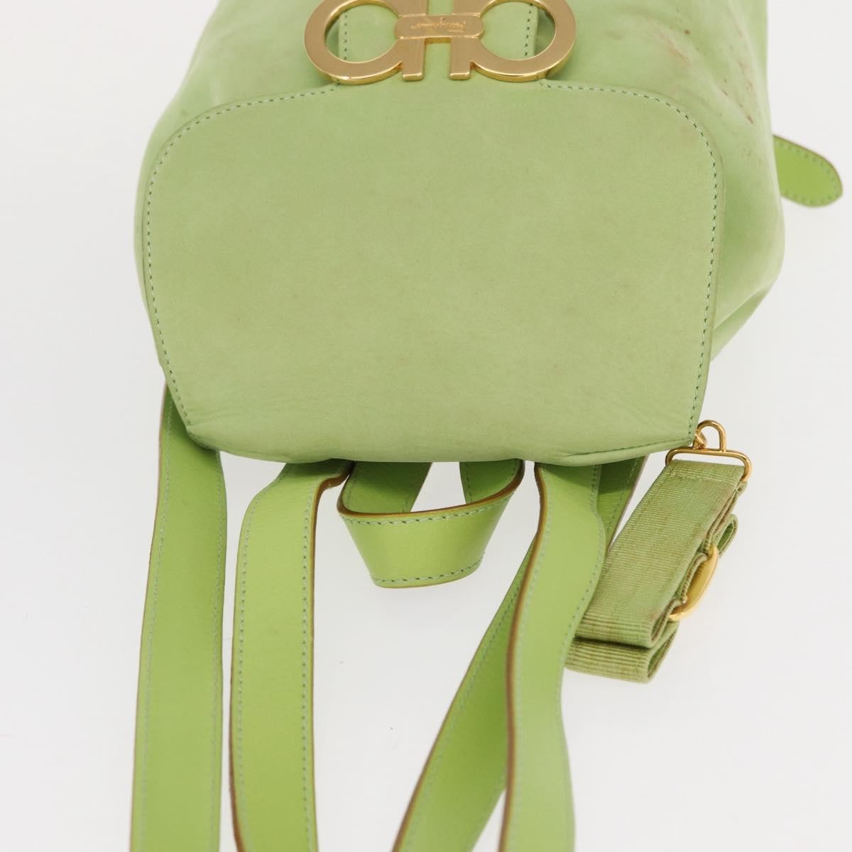 Salvatore Ferragamo Gancini Backpack Suede, GREEN, SUEDE, Backpack