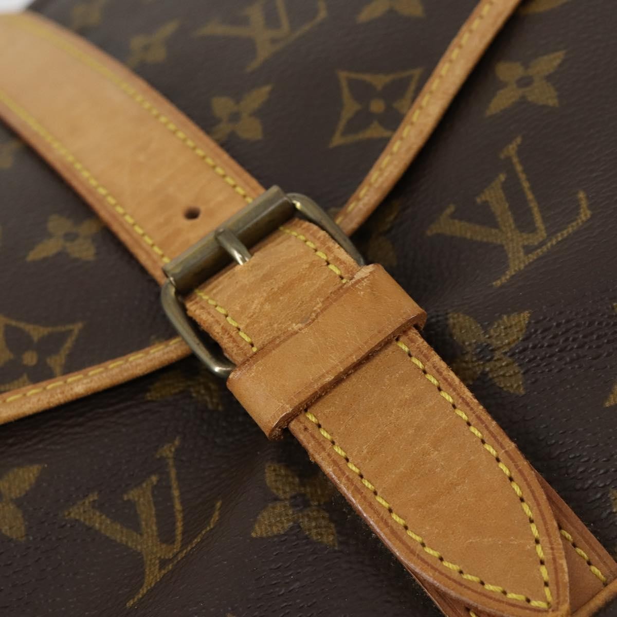 Louis Vuitton Saumur Handbag Monogram Canvas, BROWN, CANVAS, Shoulder bag