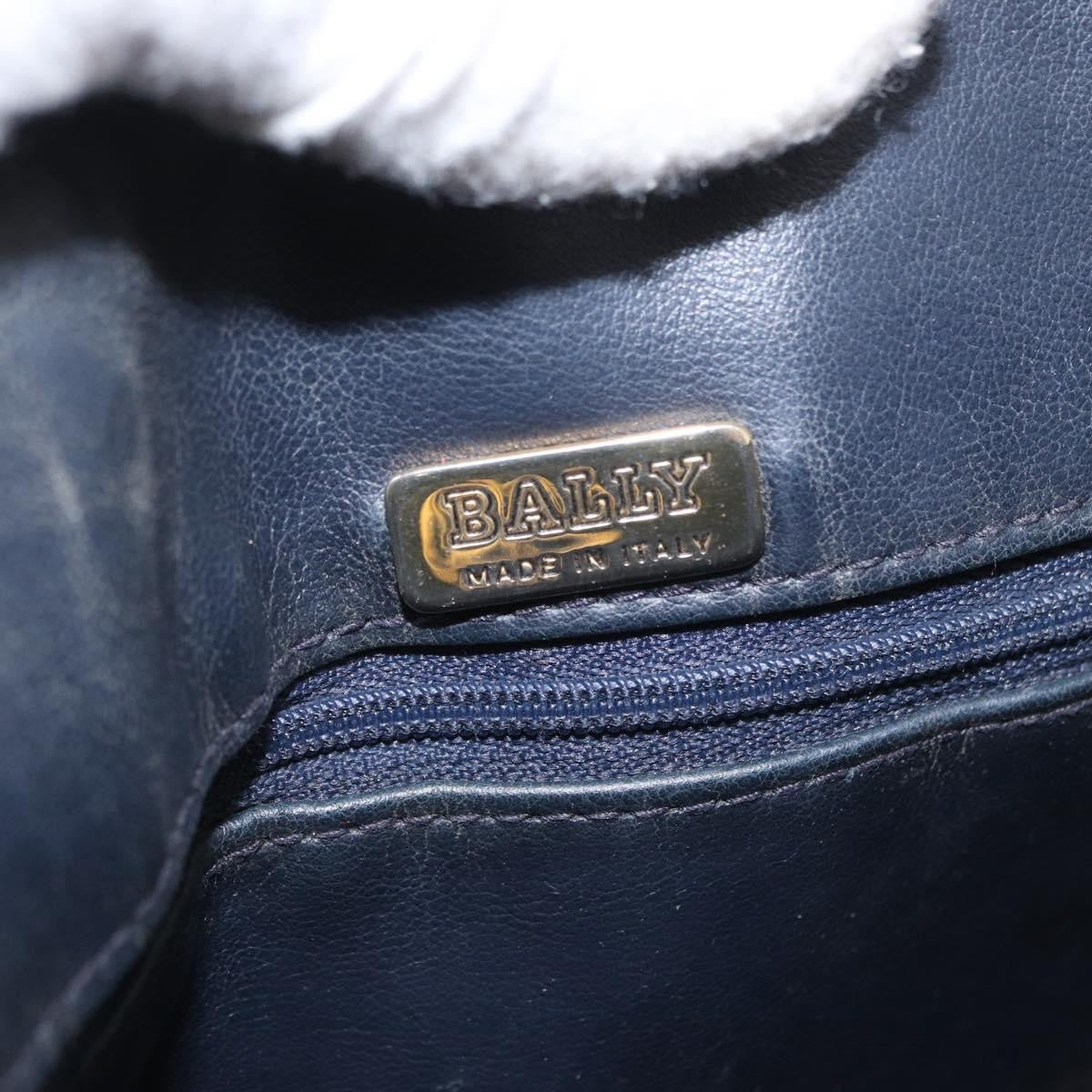 Bally Vintage Chain Shoulder Bag Quilted Leather, NAVY, LEATHER, Shoulder bag