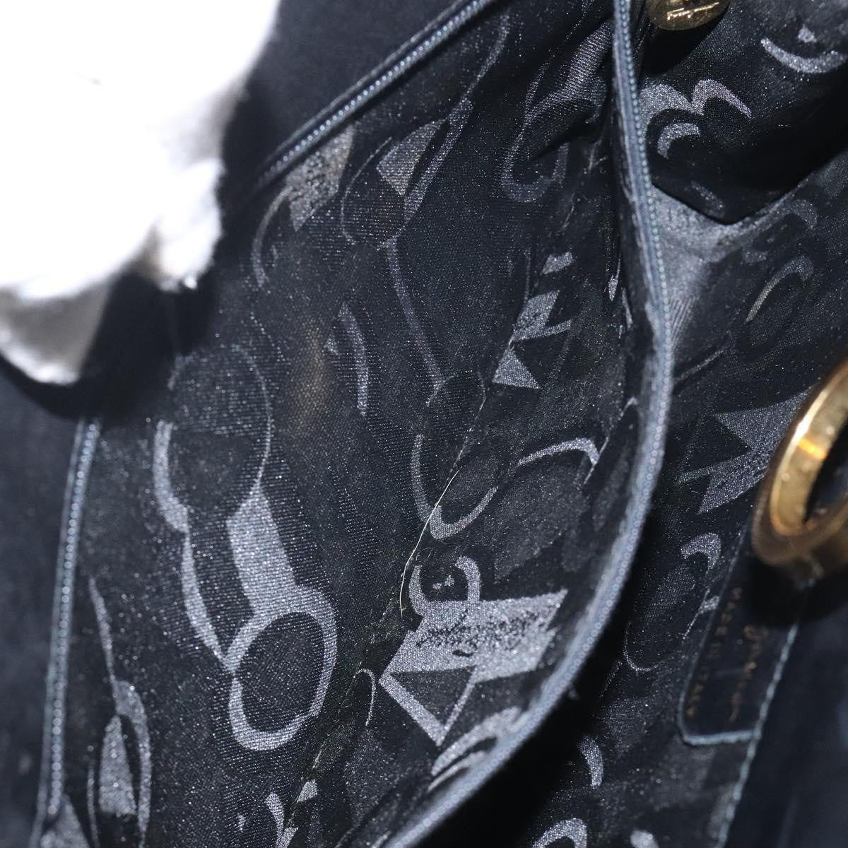 Salvatore Ferragamo Vintage Gancini Chain Shoulder Bag Leather, BLACK, LEATHER, Shoulder bag