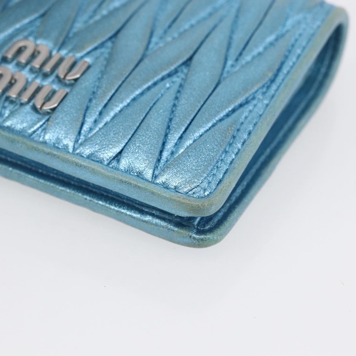 Miu Miu Matelasse Wallet Leather, BLUE, LEATHER, Wallets