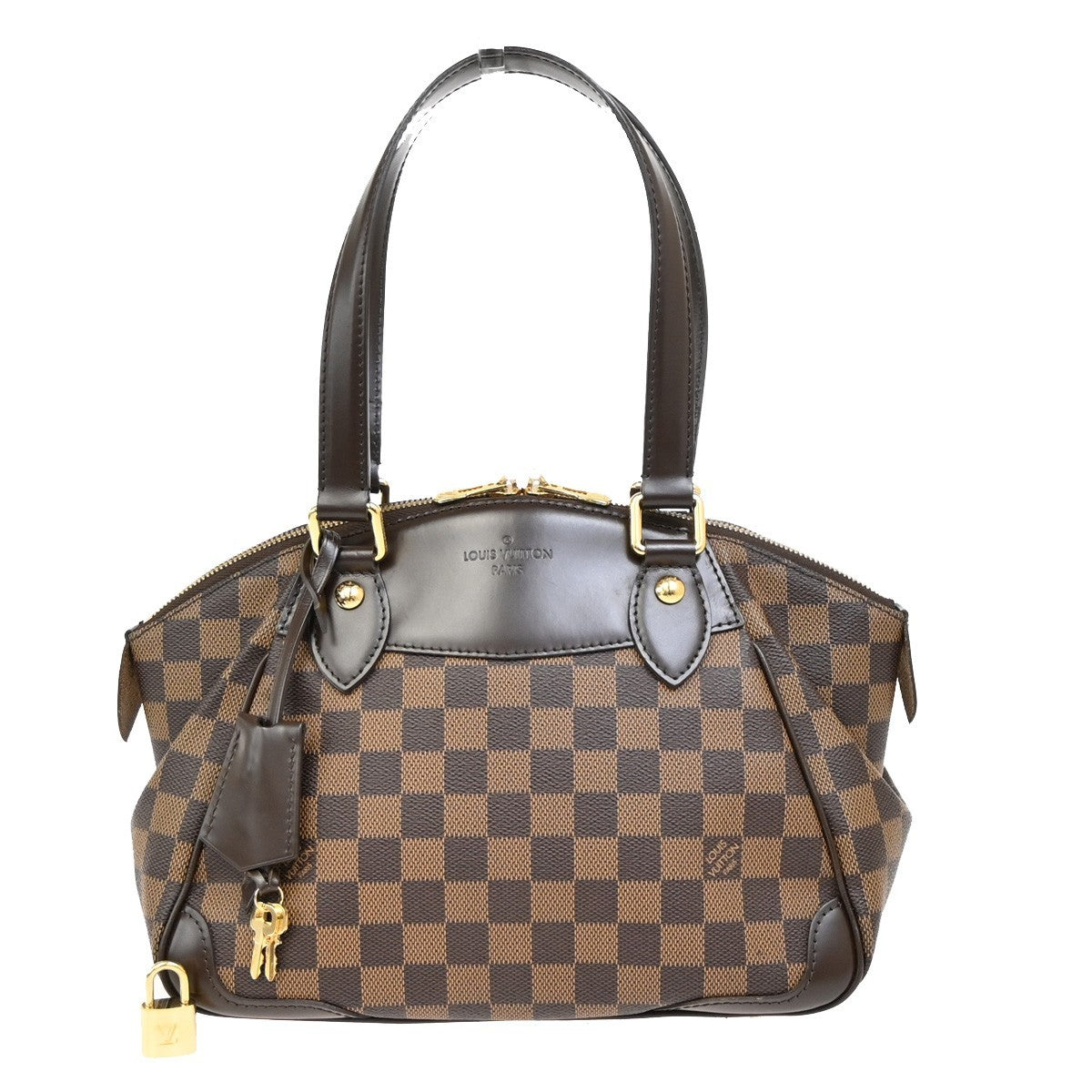 Louis Vuitton Verona Handbag Damier, BROWN, CANVAS, Shoulder bag