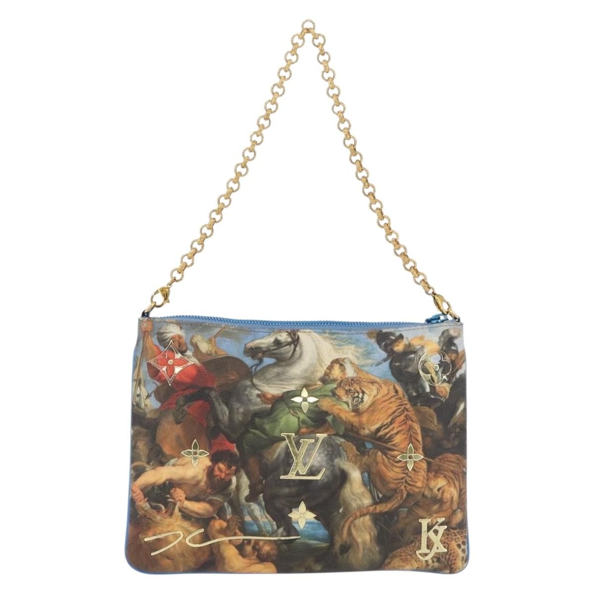 Louis Vuitton Pochette Clutch Limited Edition Jeff Koons Monet Print Canvas, Multicolour, Canvas, Clutch