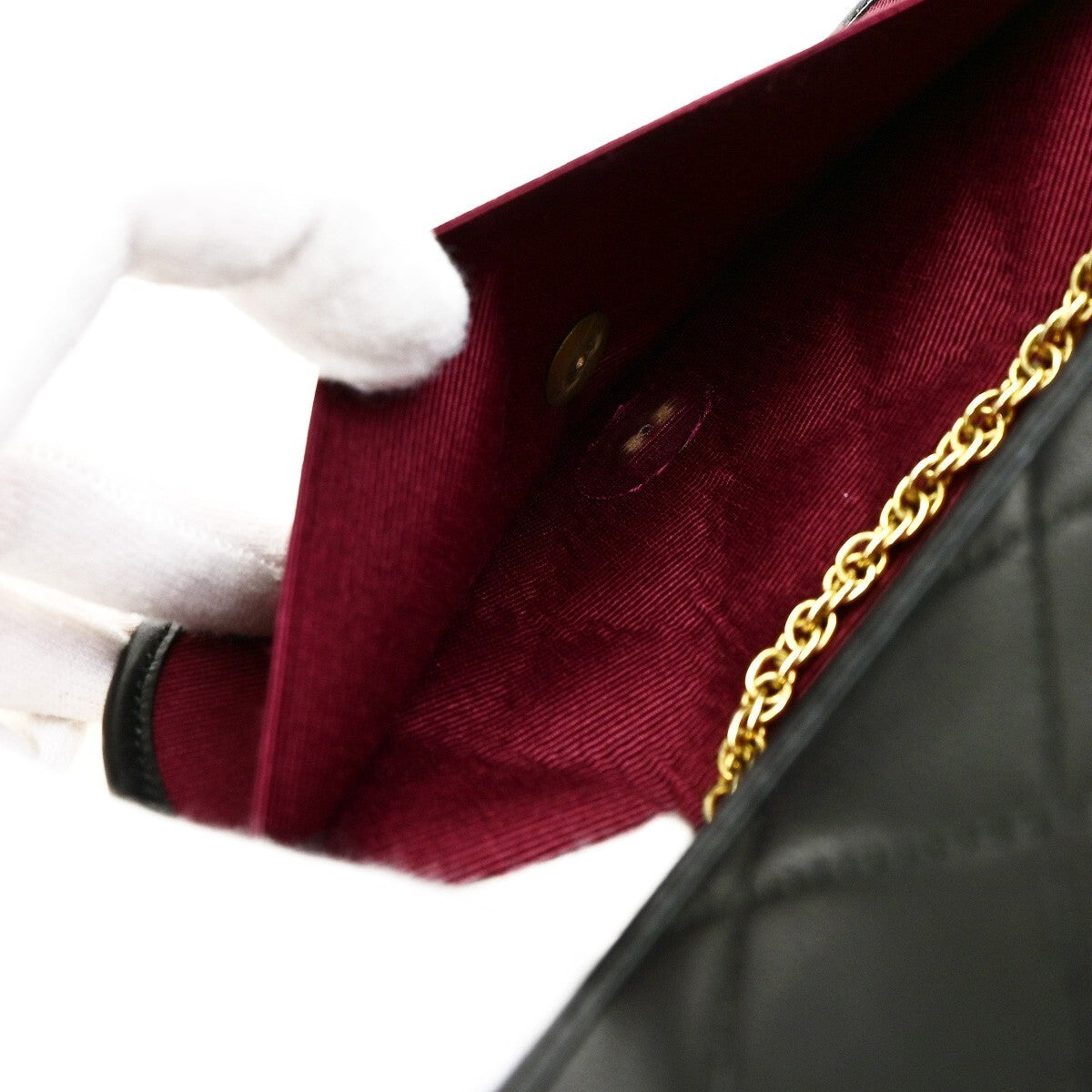 Chanel Vintage Round Flap Bag Quilted Lambskin, BLACK, LEATHER, Handbag