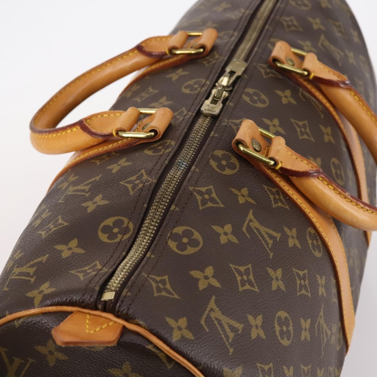Louis Vuitton Keepall Bandouliere Bag Monogram Canvas, BROWN, CANVAS, Travel bag