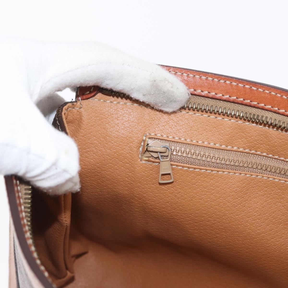 Celine Macadam Pochette Canvas and Leather, BROWN, CANVAS, Clutche & pouche