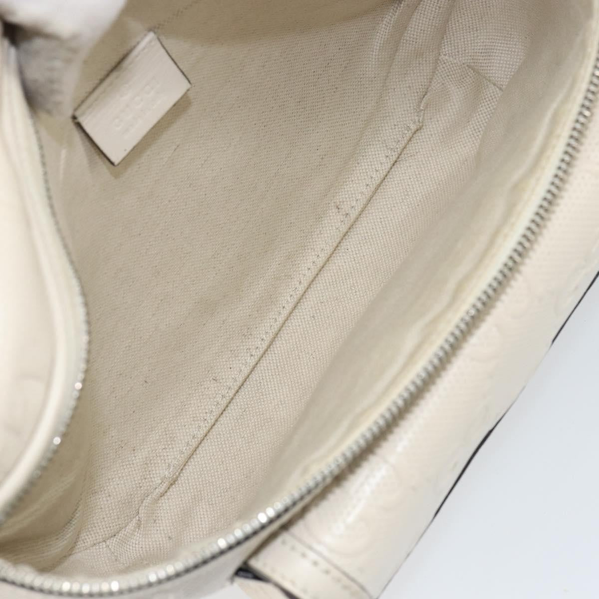 Gucci Front Pocket Belt Bag GG Embossed Perforated Leather, WHITE, LEATHER, Shoulder bag