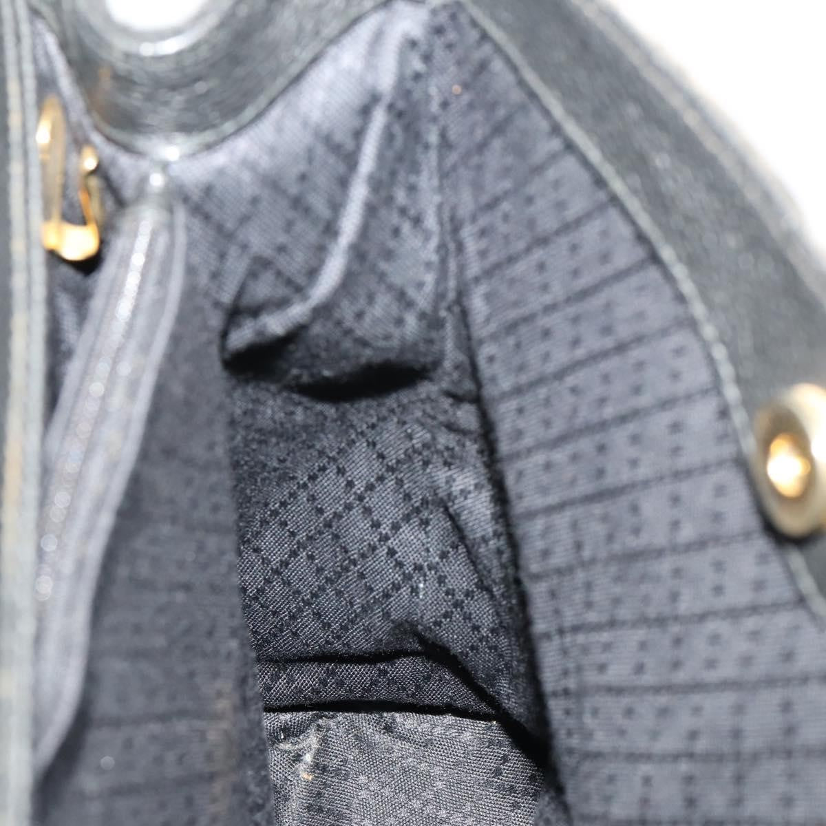 Gucci Vintage Diana Bamboo Top Handle Tote Ostrich, Black, Suede, Tote Bag