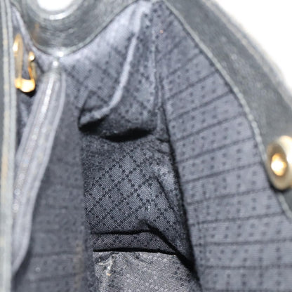 Gucci Vintage Diana Bamboo Top Handle Tote Ostrich, Black, Suede, Tote Bag