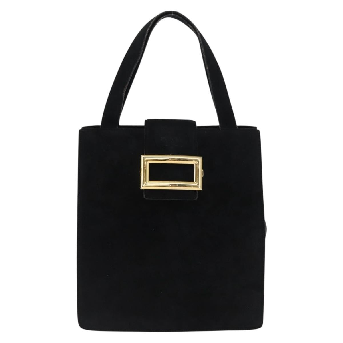 Prada Vintage Handbag Suede, BLACK, SUEDE, Handbag