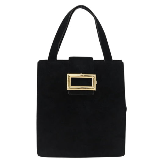 Prada Vintage Handbag Suede, BLACK, SUEDE, Handbag