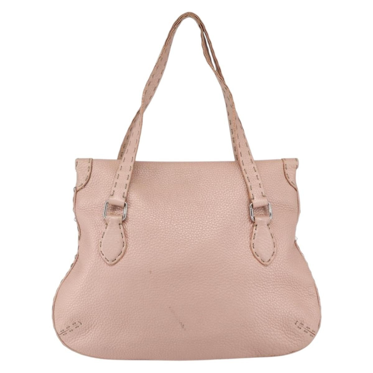 Fendi Selleria Tote Leather, PINK, LEATHER, Tote bag