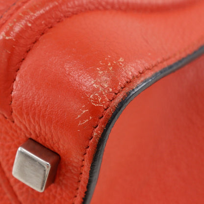 Celine Luggage Bag Grainy Leather, RED, CALFSKIN, Handbag