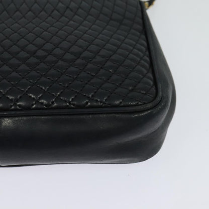Bally Vintage Chain Shoulder Bag Quilted Leather, Navy, Leather, Shoulder Bag