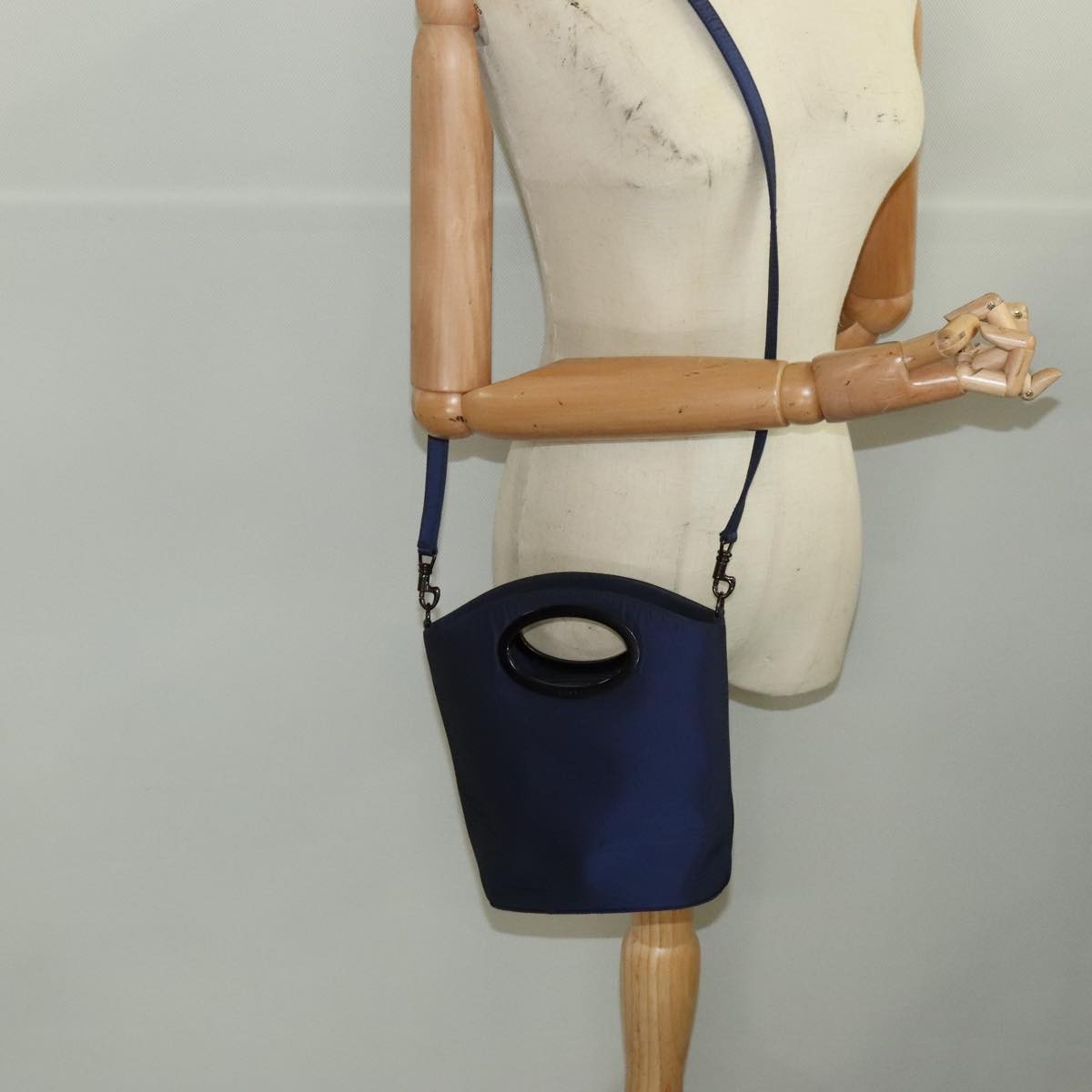 Gucci Vintage Handbag Nylon, BLUE, NYLON, Handbag