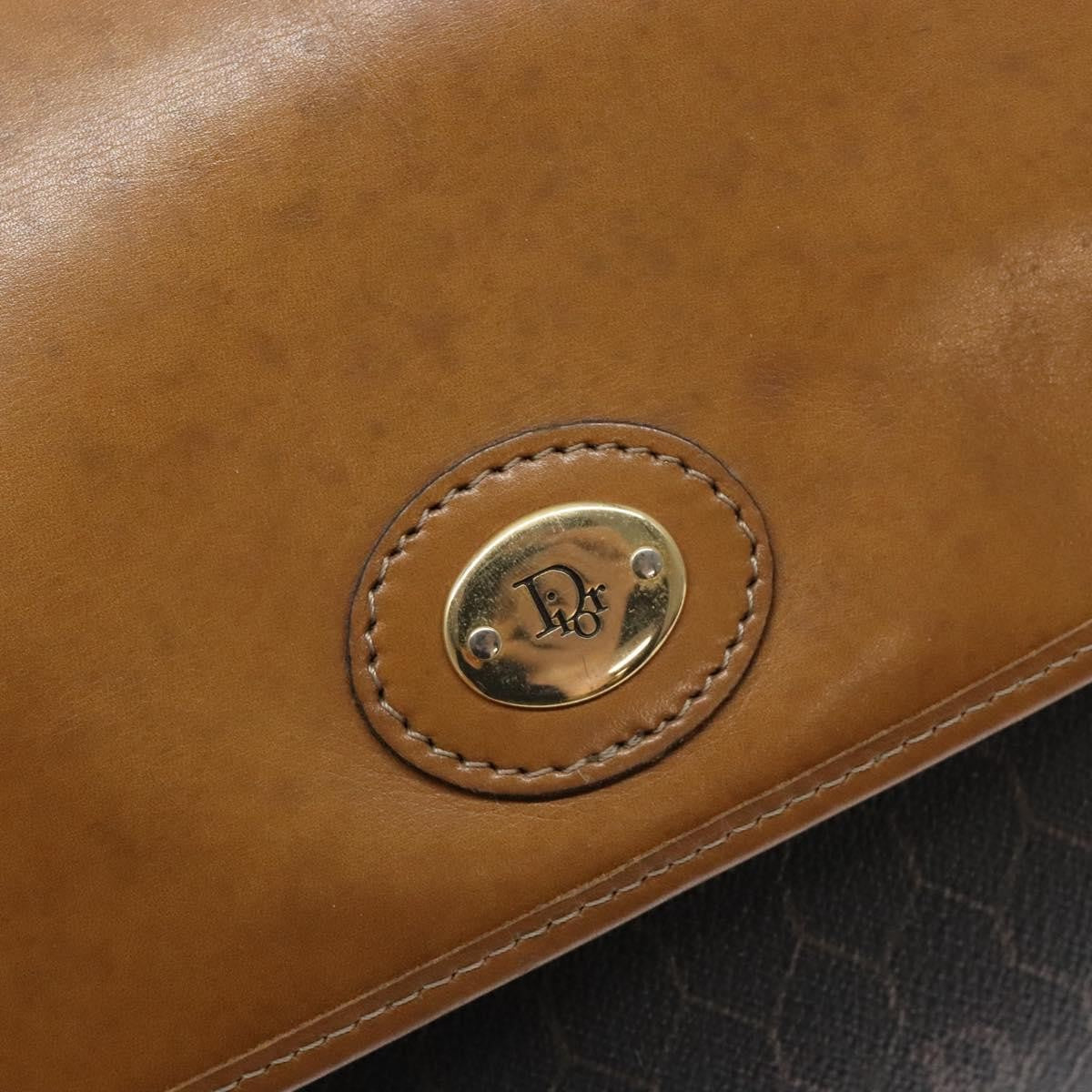 Christian Dior Vintage Honeycomb Flap Crossbody Bag Canvas and Leather, BLACK, CANVAS, Crossbody bag