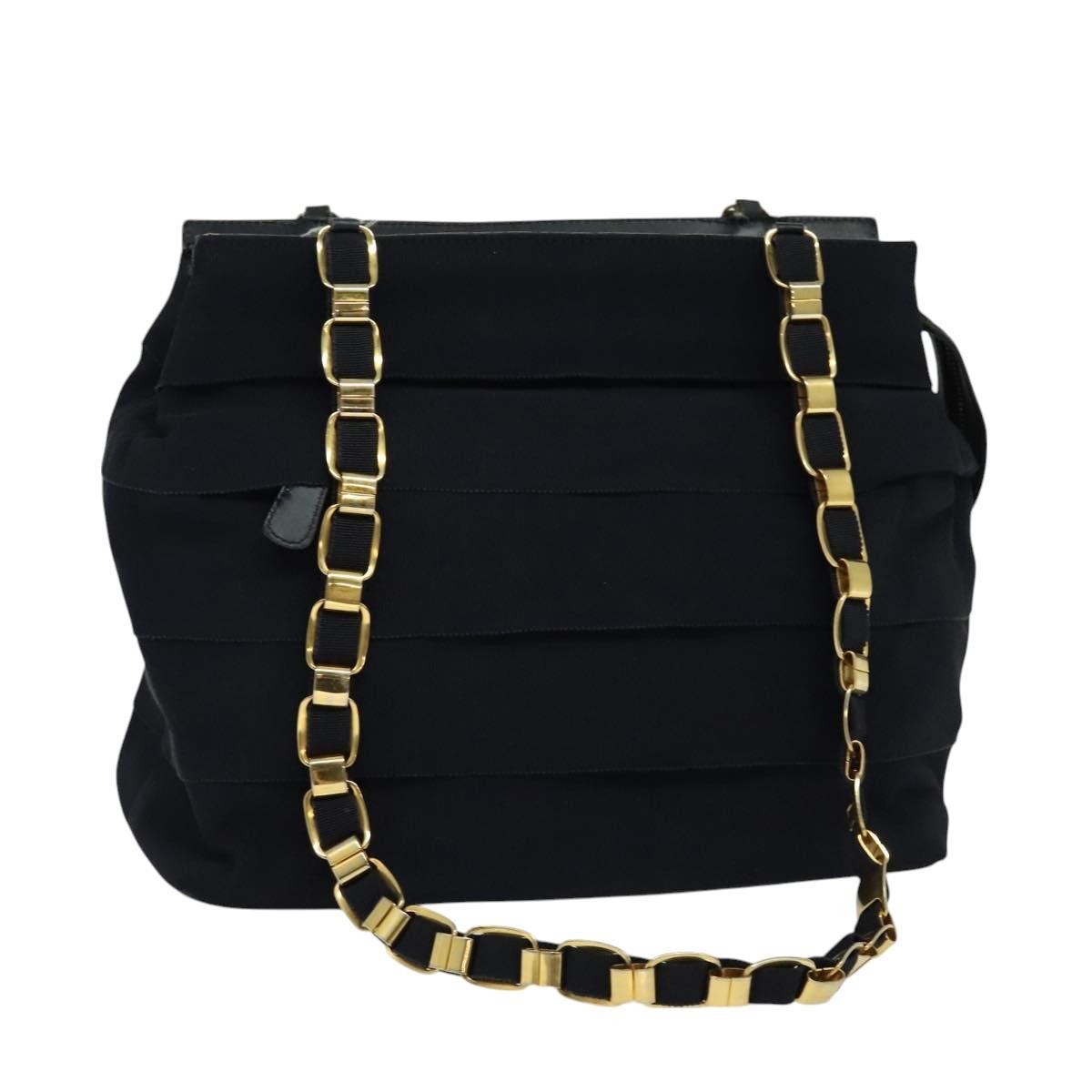 Salvatore Ferragamo Vala Shoulder Bag Canvas, NAVY, CANVAS, Shoulder bag