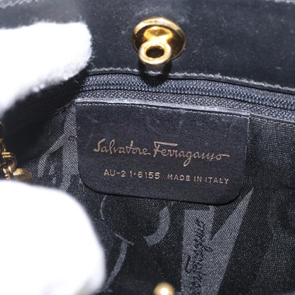 Salvatore Ferragamo Vala Handbag Canvas, BLACK, CANVAS, Handbag