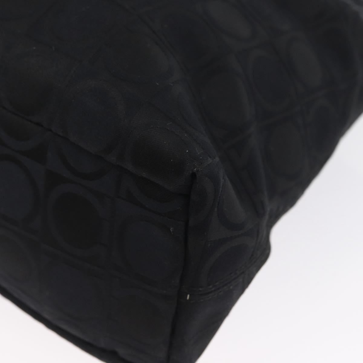 Salvatore Ferragamo Gancini Tote Gancini Canvas, BLACK, CANVAS, Tote bag