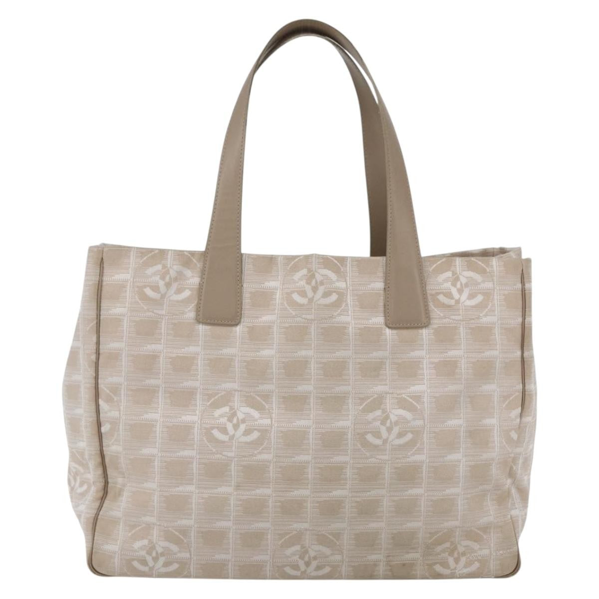 Chanel Travel Line Tote Nylon, BEIGE, NYLON, Tote bag