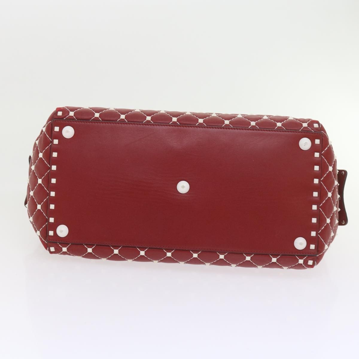 Valentino Garavani Free Rockstud Spike Duffle Bag Quilted Leather, RED, LEATHER, Travel bag