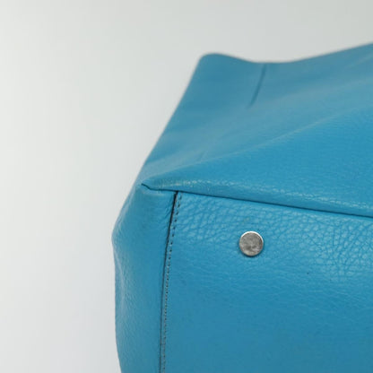Burberry Tote Leather, BLUE, LEATHER, Tote bag