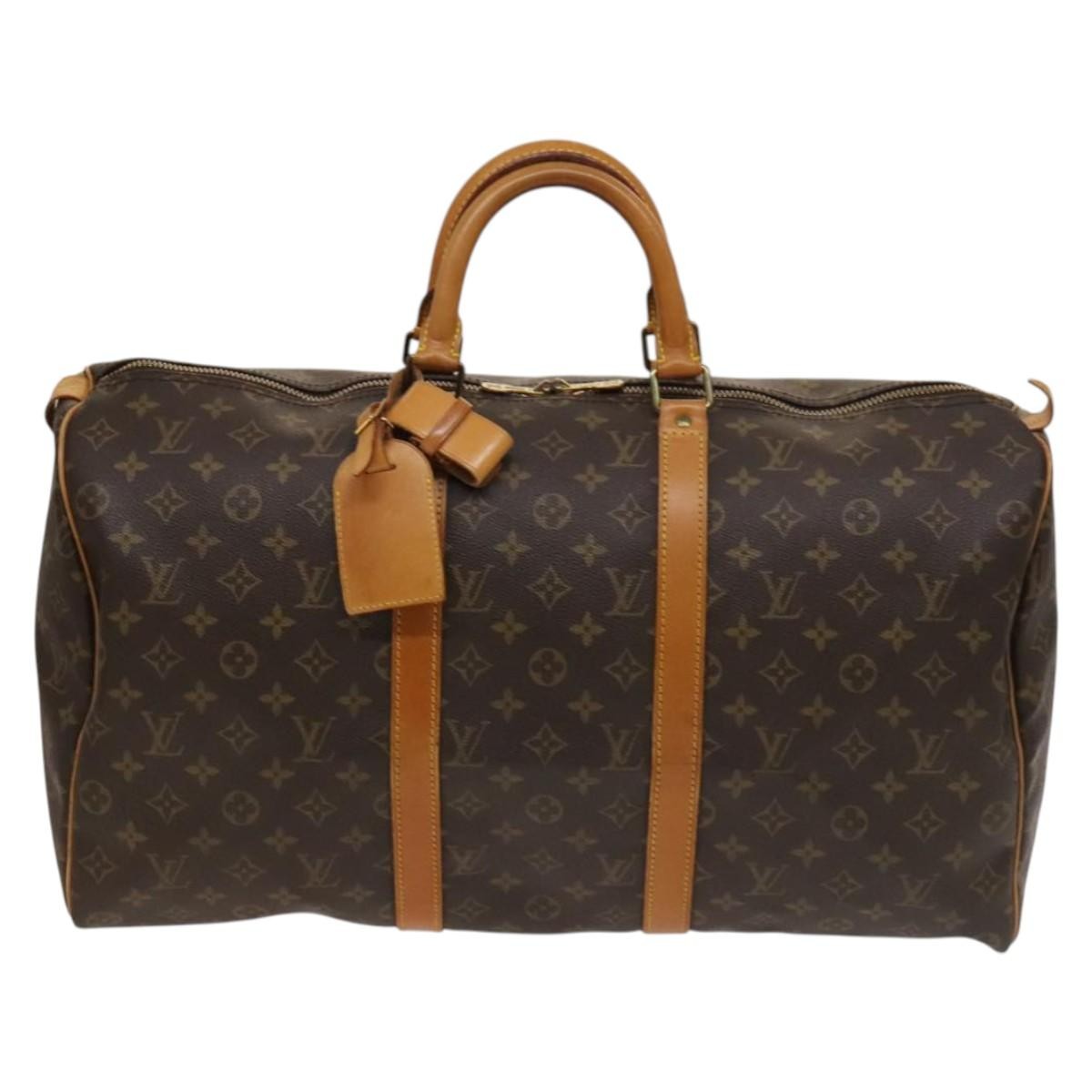 Louis Vuitton Keepall Bag Monogram Canvas, BROWN, CANVAS, Travel bag
