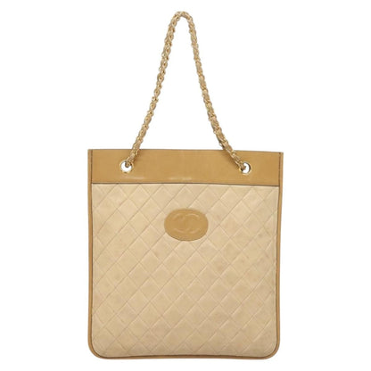 Chanel Chain Shoulder Bag Leather, BEIGE, LEATHER, Shoulder bag