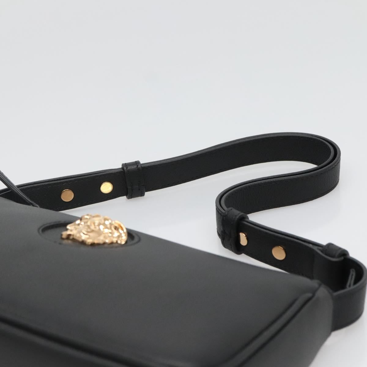 Versace Medusa Shoulder Bag Leather, BLACK, LEATHER, Shoulder bag