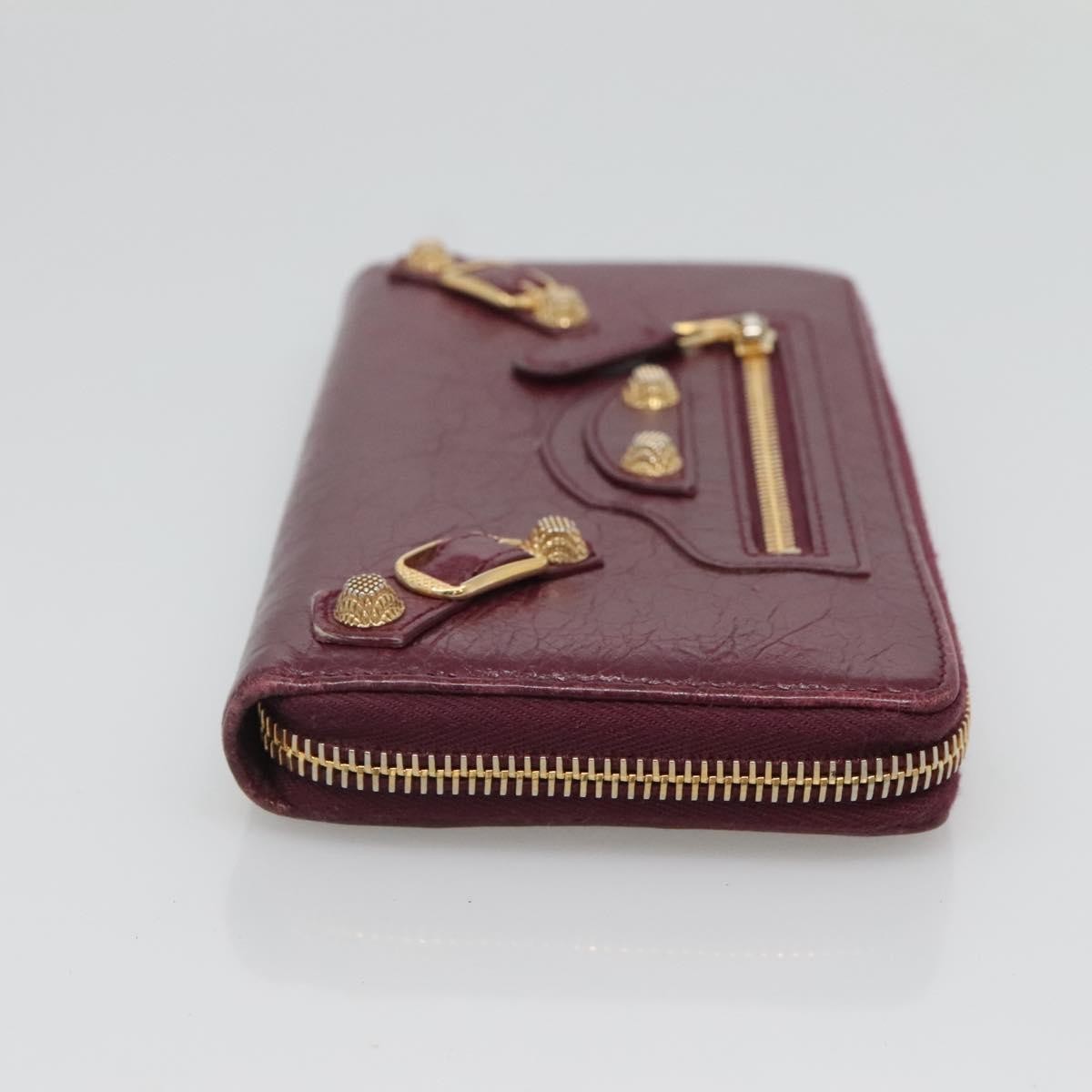 Balenciaga Classic Continental Zip Around Wallet Leather, PURPLE, LEATHER, Wallets