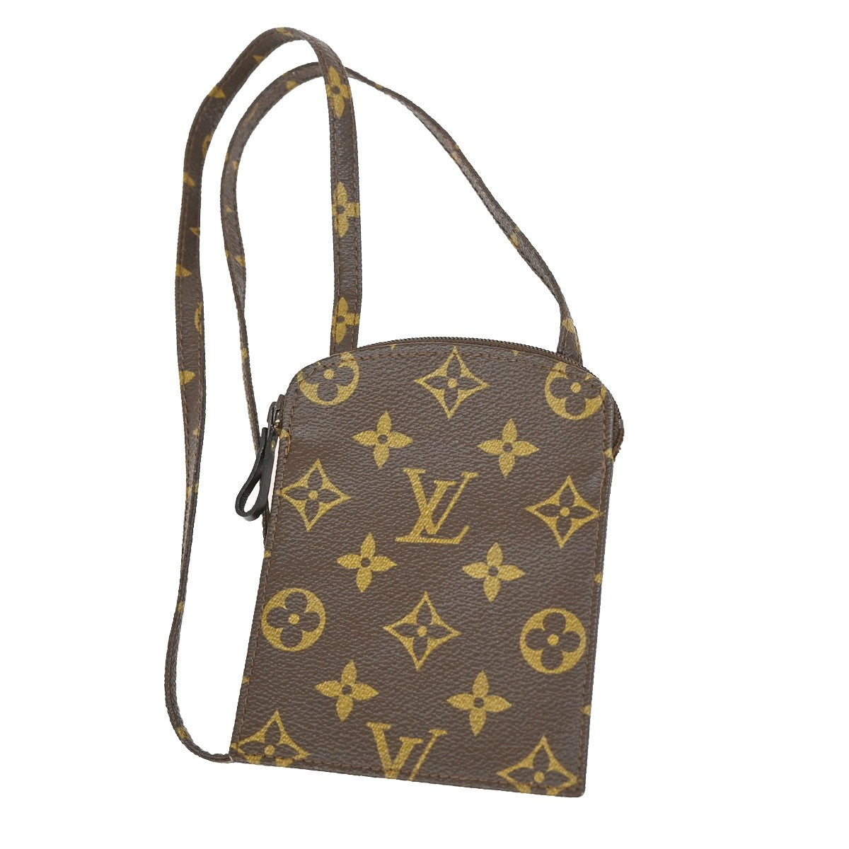 Louis Vuitton Pochette Secret Monogram canvas, BROWN, CANVAS, Clutche & pouche