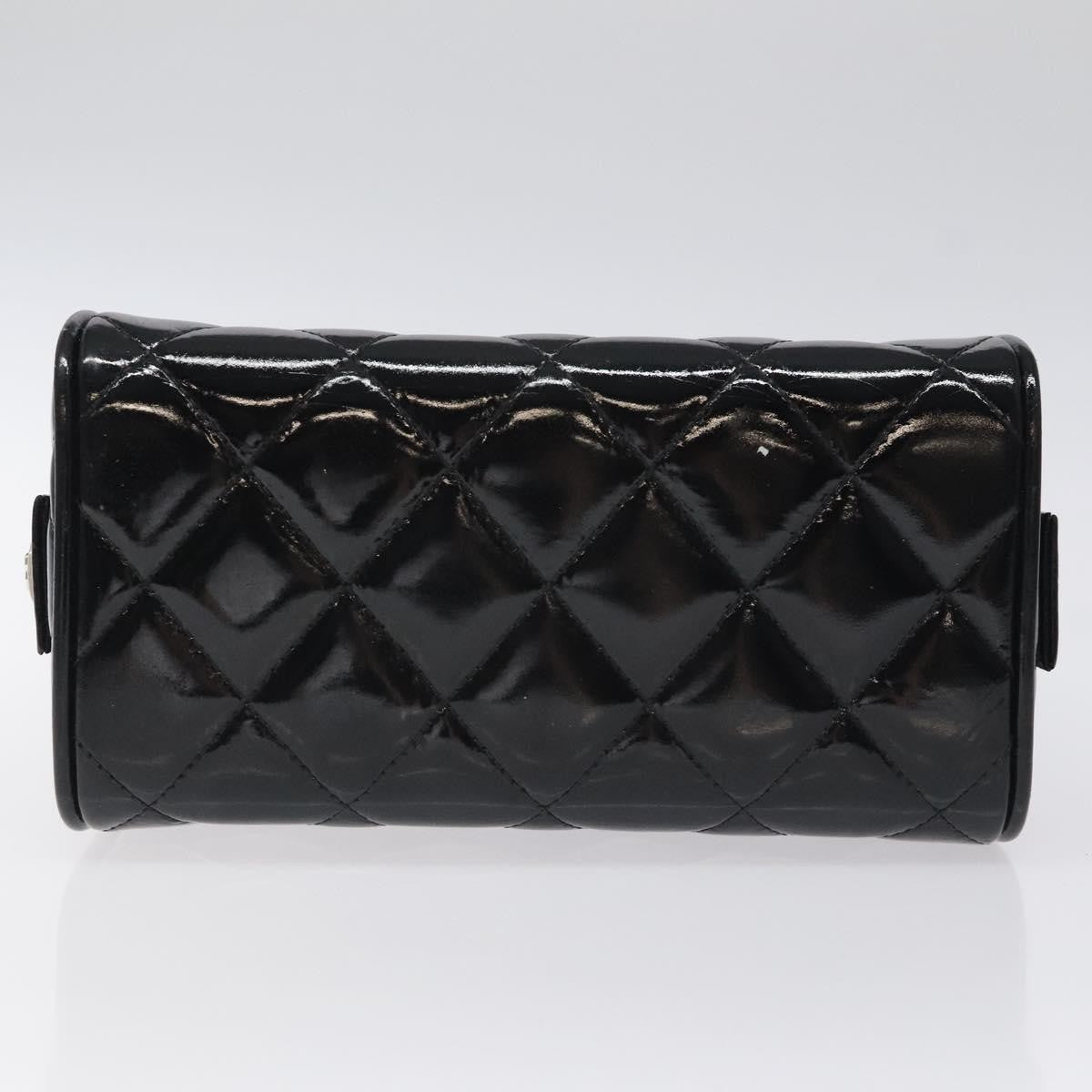 Chanel Vintage Metal Box Bag Quilted patent, Black, Patent Leather, Handbag