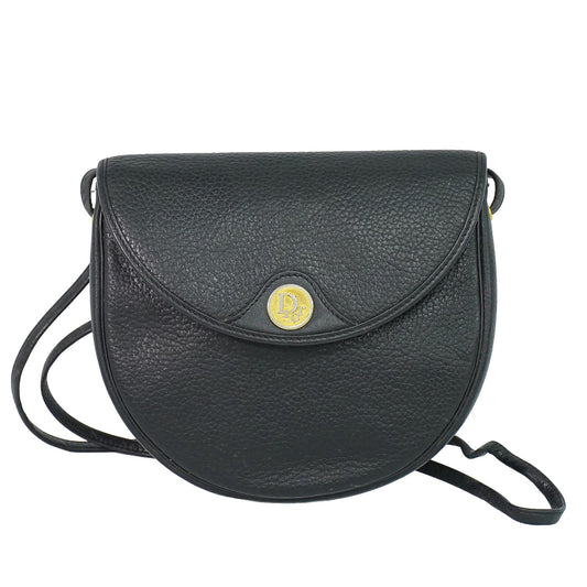 Christian Dior Vintage Shoulder Bag Leather, Black, Leather, Shoulder Bag