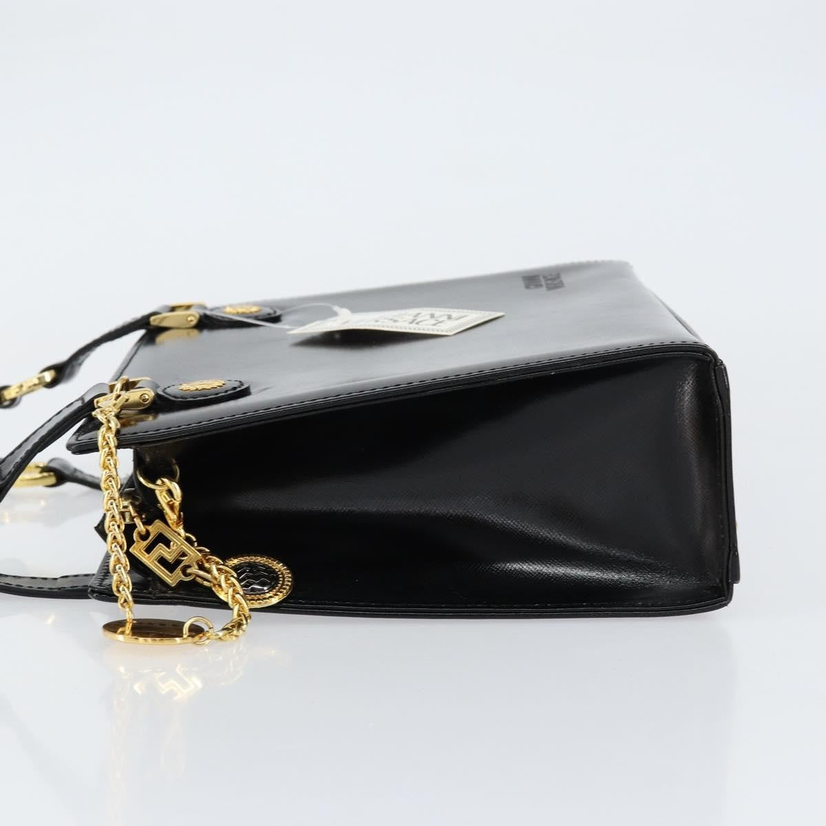 Versace Vintage Shoulder Bag Leather, BLACK, LEATHER, Tote bag