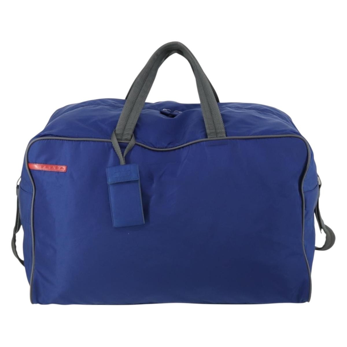Prada Convertible Weekender Bag Tessuto, Blue, Nylon, Travel Bag
