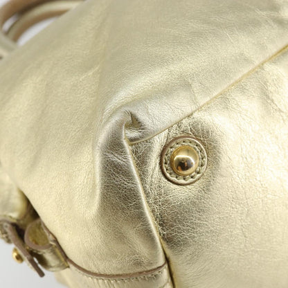 Saint Laurent Easy Y Bag Pebbled Leather, GOLD, LEATHER, Handbag