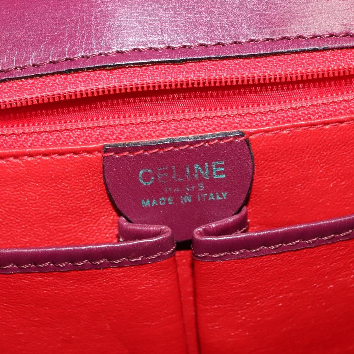 Celine Circle Logo Handbag Leather, PURPLE, LEATHER, Handbag
