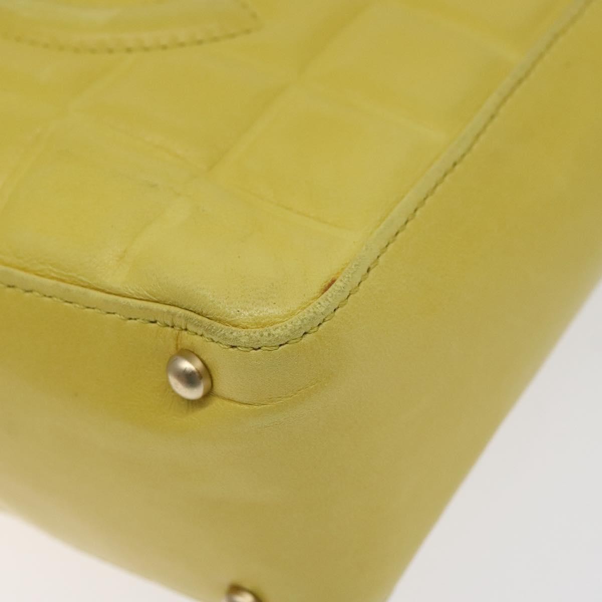 Chanel Chocolate Bar CC Shoulder Bag Quilted Leather, YELLOW, LEATHER, Shoulder bag