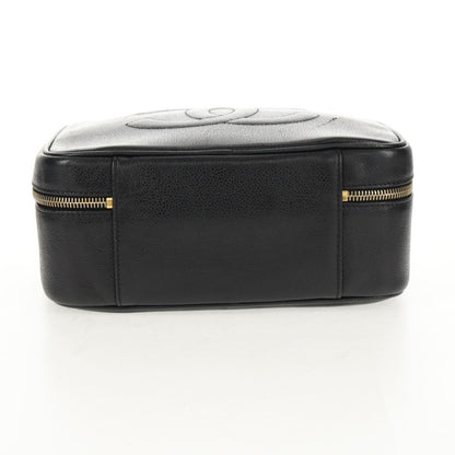Chanel Vintage Timeless Zip Around Vanity Case Caviar, Black, Leather, Clutch