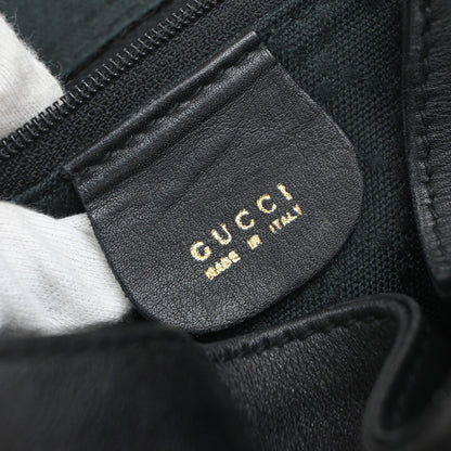 Gucci Vintage Bamboo Backpack Leather, BLACK, LEATHER, Backpack
