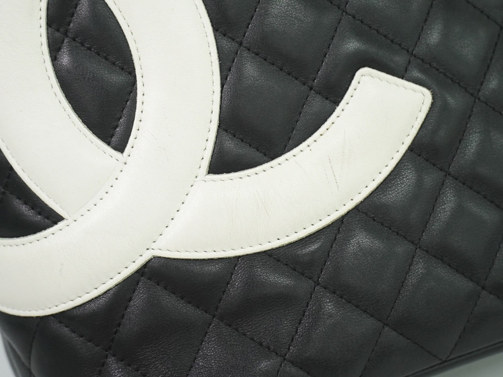 Chanel Cambon Tote Quilted Leather, BLACK, LEATHER, Tote bag