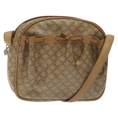 Celine Vintage Macadam Shoulder Bag Macadam Canva  Vinyl, BEIGE, PVC, Shoulder bag