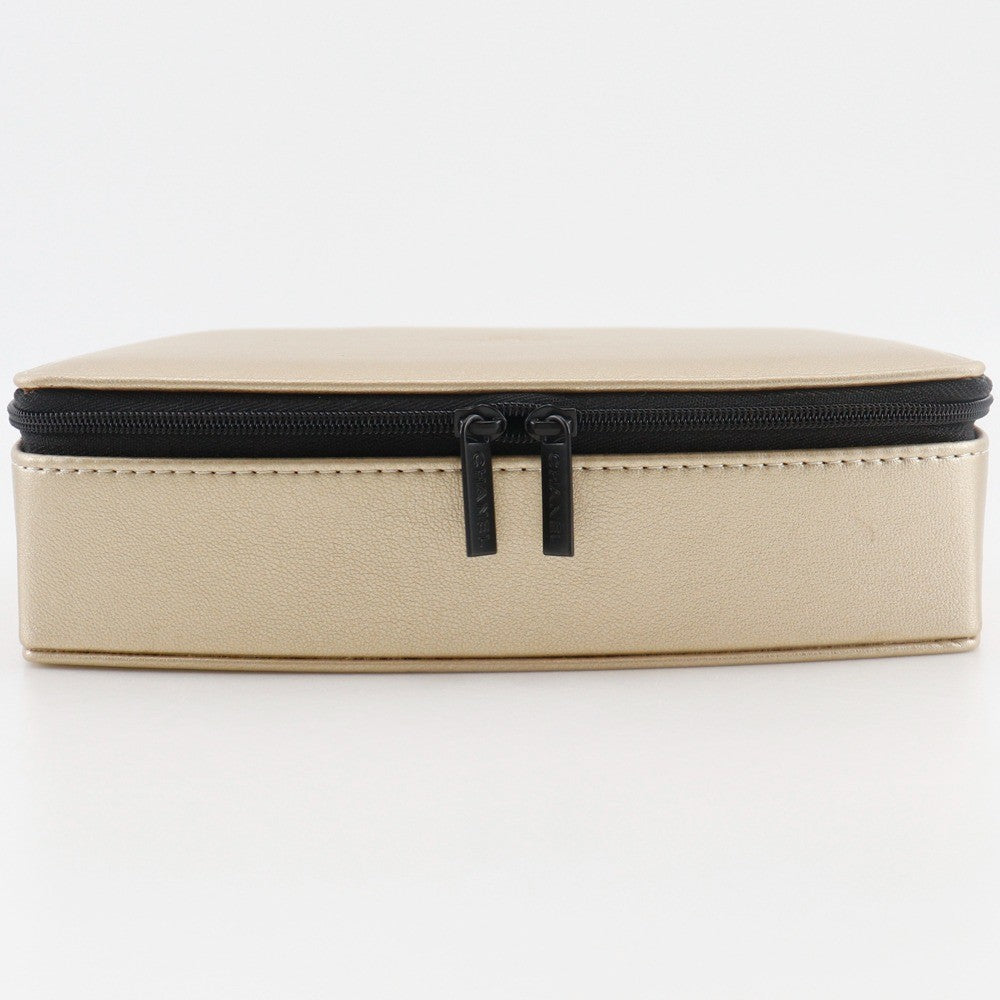 Chanel Sabri Mage Pouch Leather, GOLD, LEATHER, Clutche & pouche