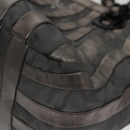 Prada Waves Chain Tote Leather and Tessuto, SILVER, LEATHER, Tote bag