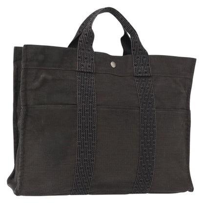 Hermes Fourre-tout Herline Canvas, GRAY, CANVAS, Tote bag