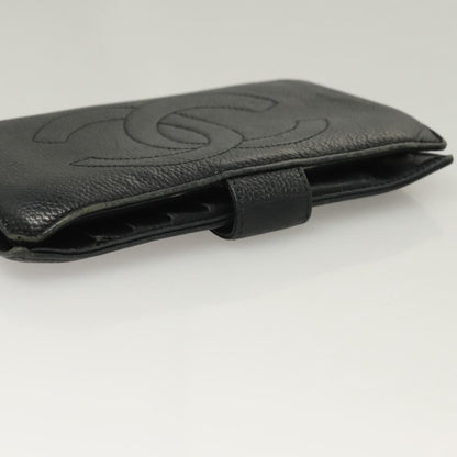 Chanel Vintage CC Bifold Wallet Leather, BLACK, LEATHER, Wallets