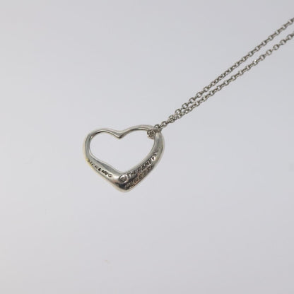Tiffany & Co. Elsa Peretti Open Heart Pendant Necklace Sterling Silver, SILVER, SILVER, Necklace