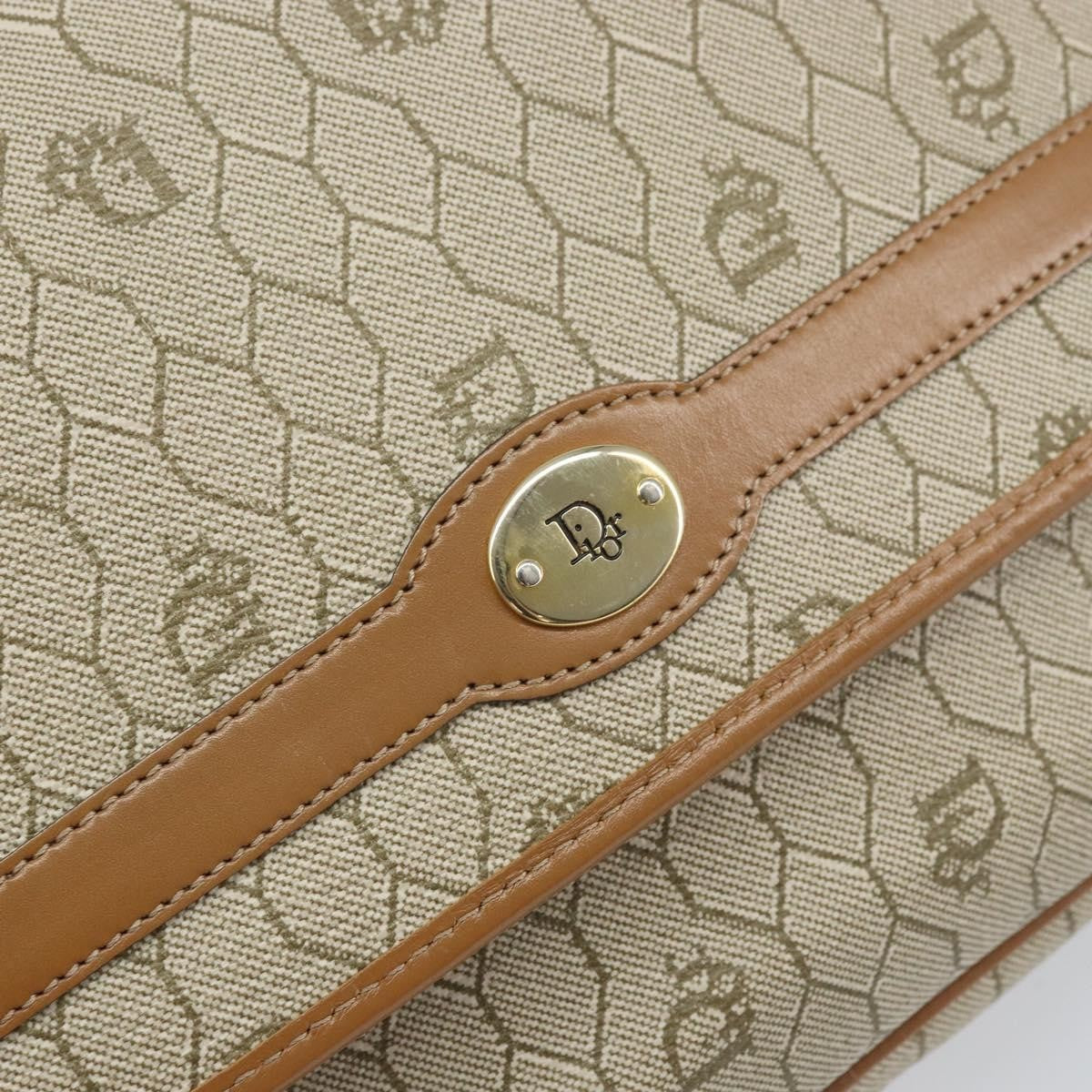 Christian Dior Vintage Honeycomb Shoulder Bag Canvas, BEIGE, PVC,CANVAS, Shoulder bag