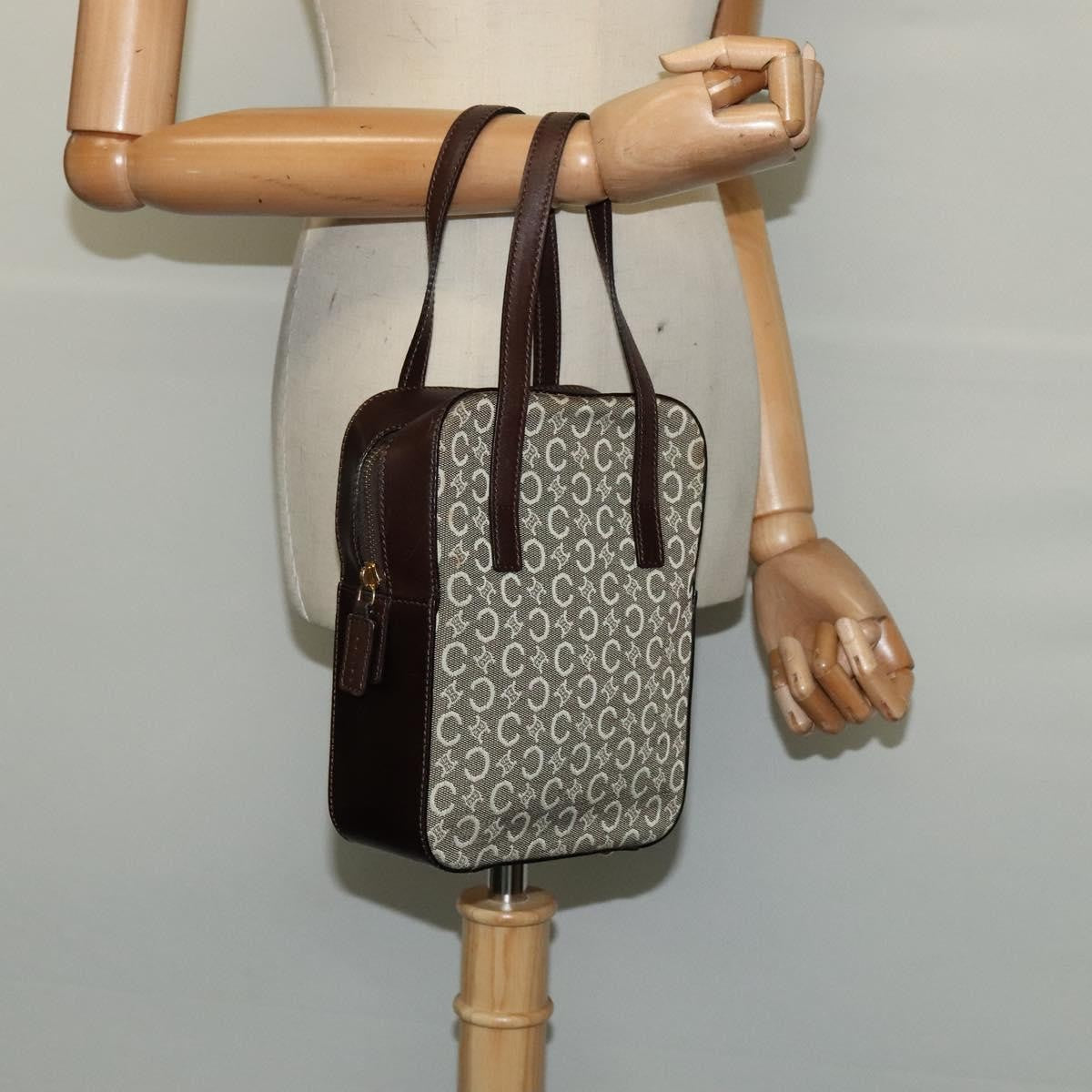 Celine C Macadam Handbag Canvas, Gray, Canvas, Handbag
