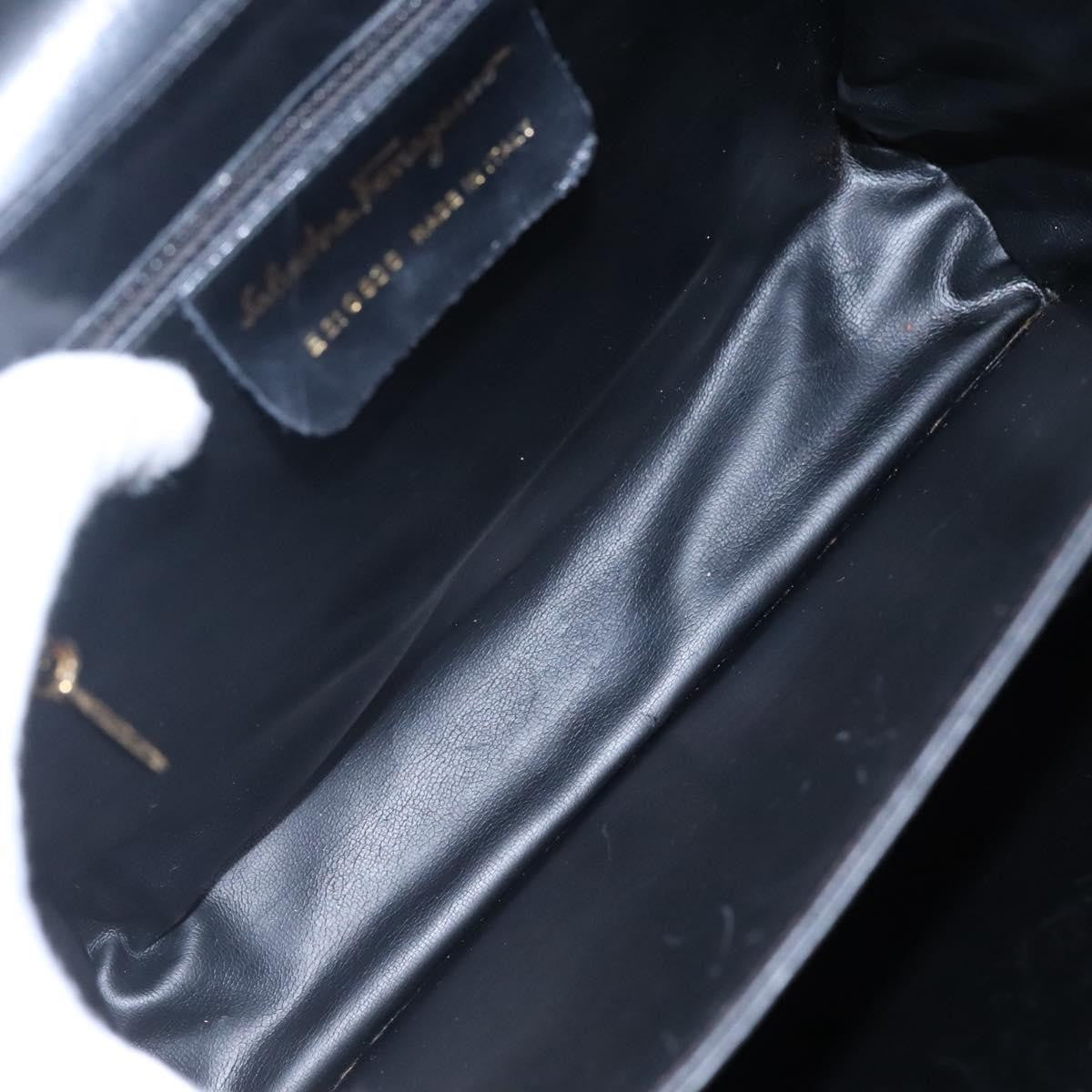 Salvatore Ferragamo Gancini Convertible Top Handle Bag Leather, BLACK, LEATHER, Handbag